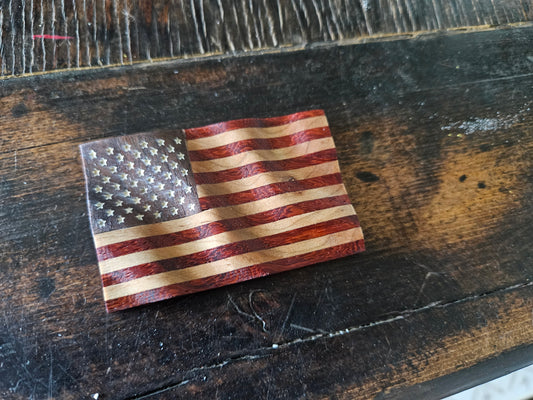 Wavy Hardwood American Flag